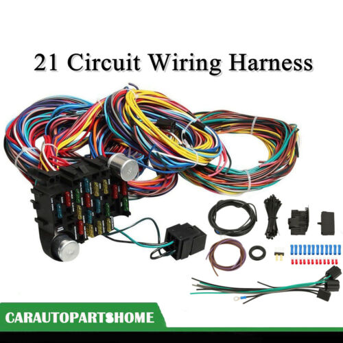 Universal Extra Long Wires 21 Circuit Wiring Harness Hotrod For Chevy Mopar Ford