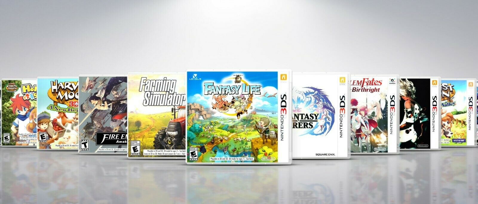 Replacement Nintendo 3ds Titles F-l Covers And Cases. No Games!