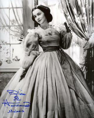 1939 *gone With Wind* Movie Photo Olivia De Havilland Signed Reprint Free S&h