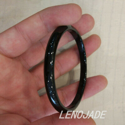 58-59MM Beautiful Chinese Icy Translucent Black Jade Jadeite Bangle Bracelet New