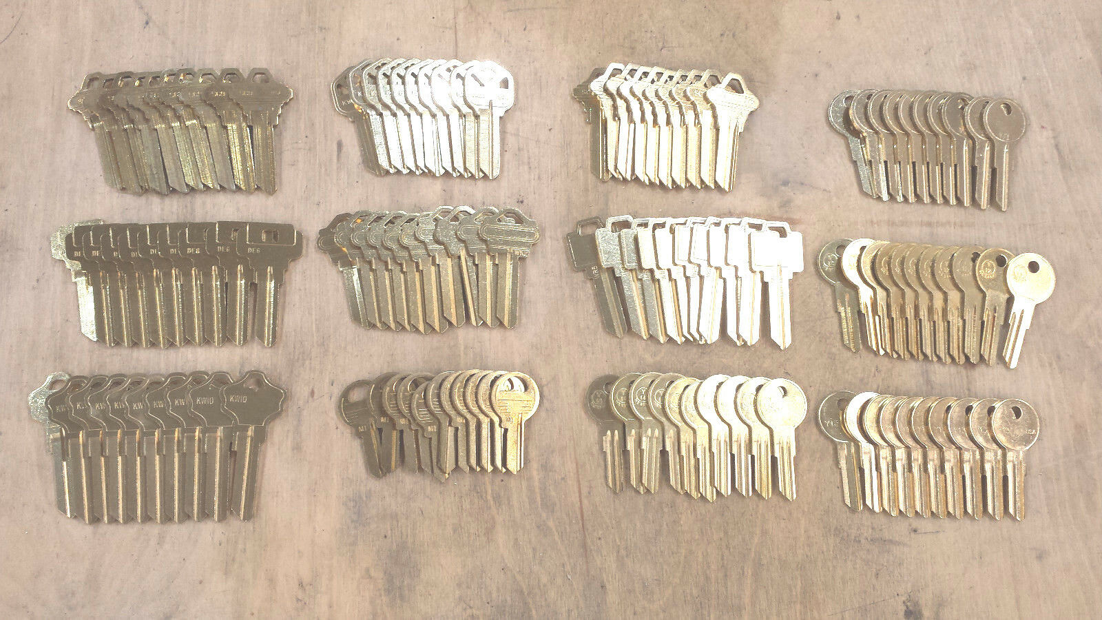 Locksmith-120-Key-Blank-Starter set-Variety Pack-10 each of 12 common blanks-Lot
