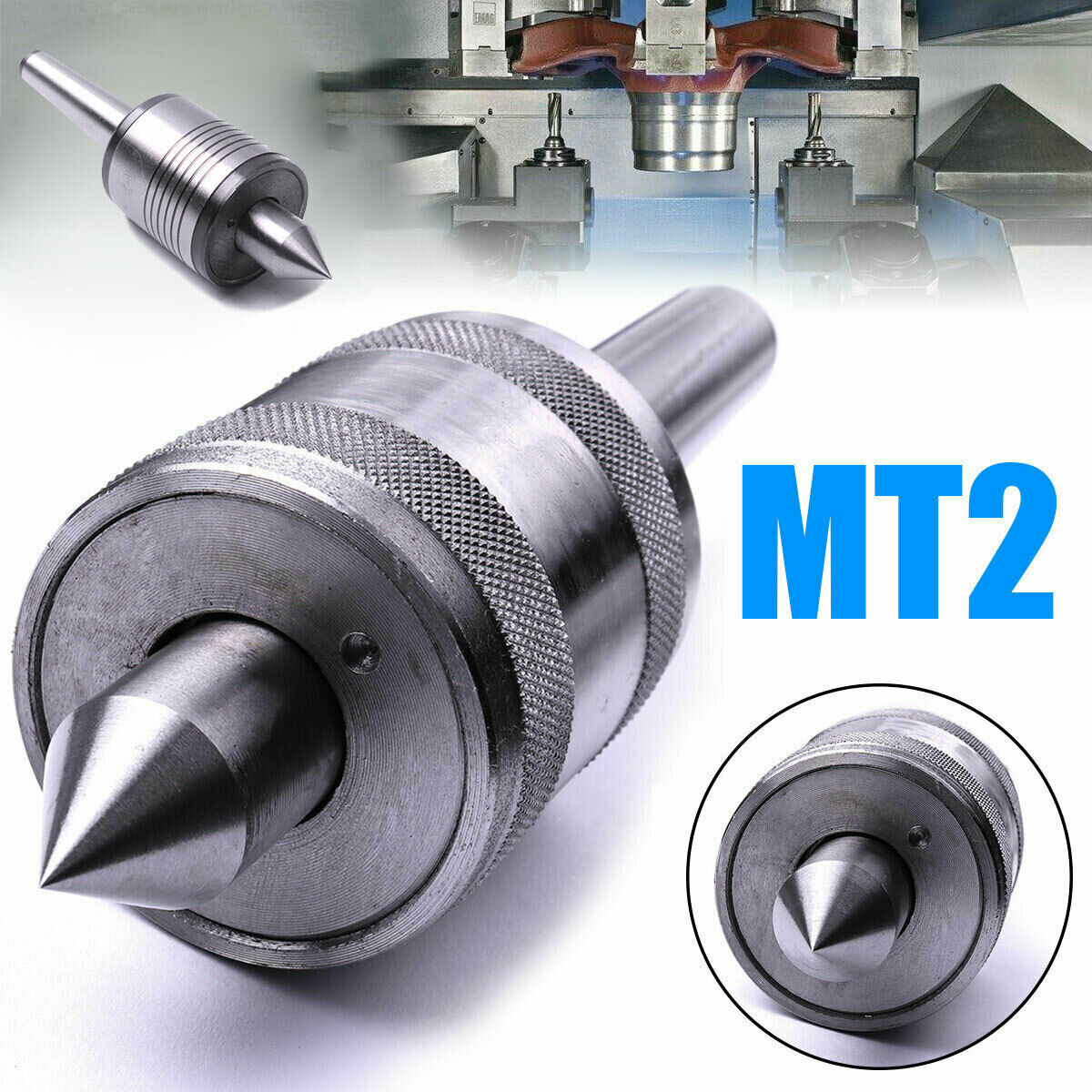 MT2 Live Center Taper High Accuracy Triple Bearing Spindle Lathe Milling Chuck