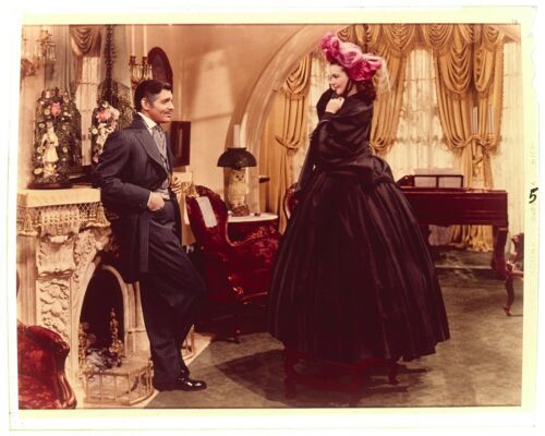 CLARK GABLE VIVIEN LEIGH GONE WITH THE WIND 1939 4X5 COLOR VINTAGE TRANSPARENCY