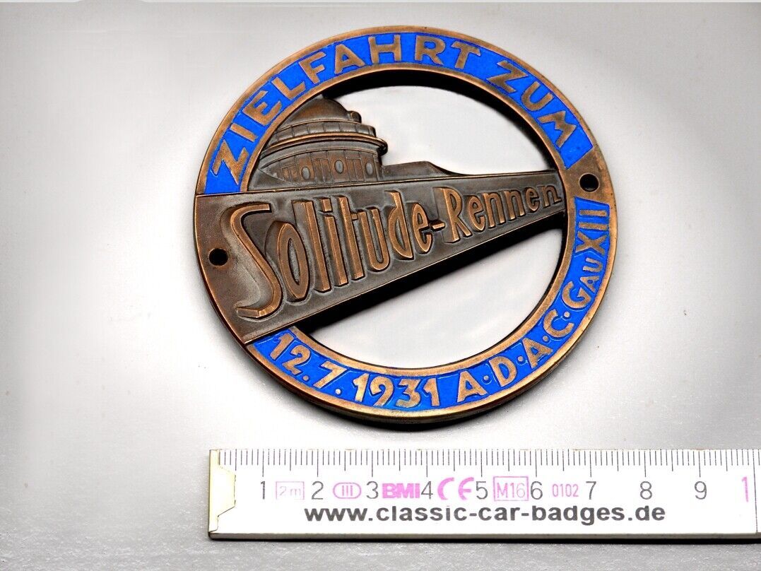 Very old German Badge 1931 Solitude ADAC race Stuttgart Plakette Mercedes #555