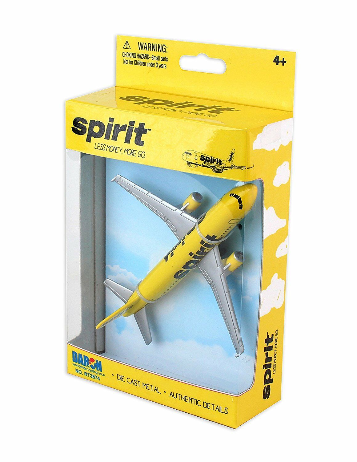 DARON  Airplane Spirit Airlines Single Die-Cast Plane RLT3874