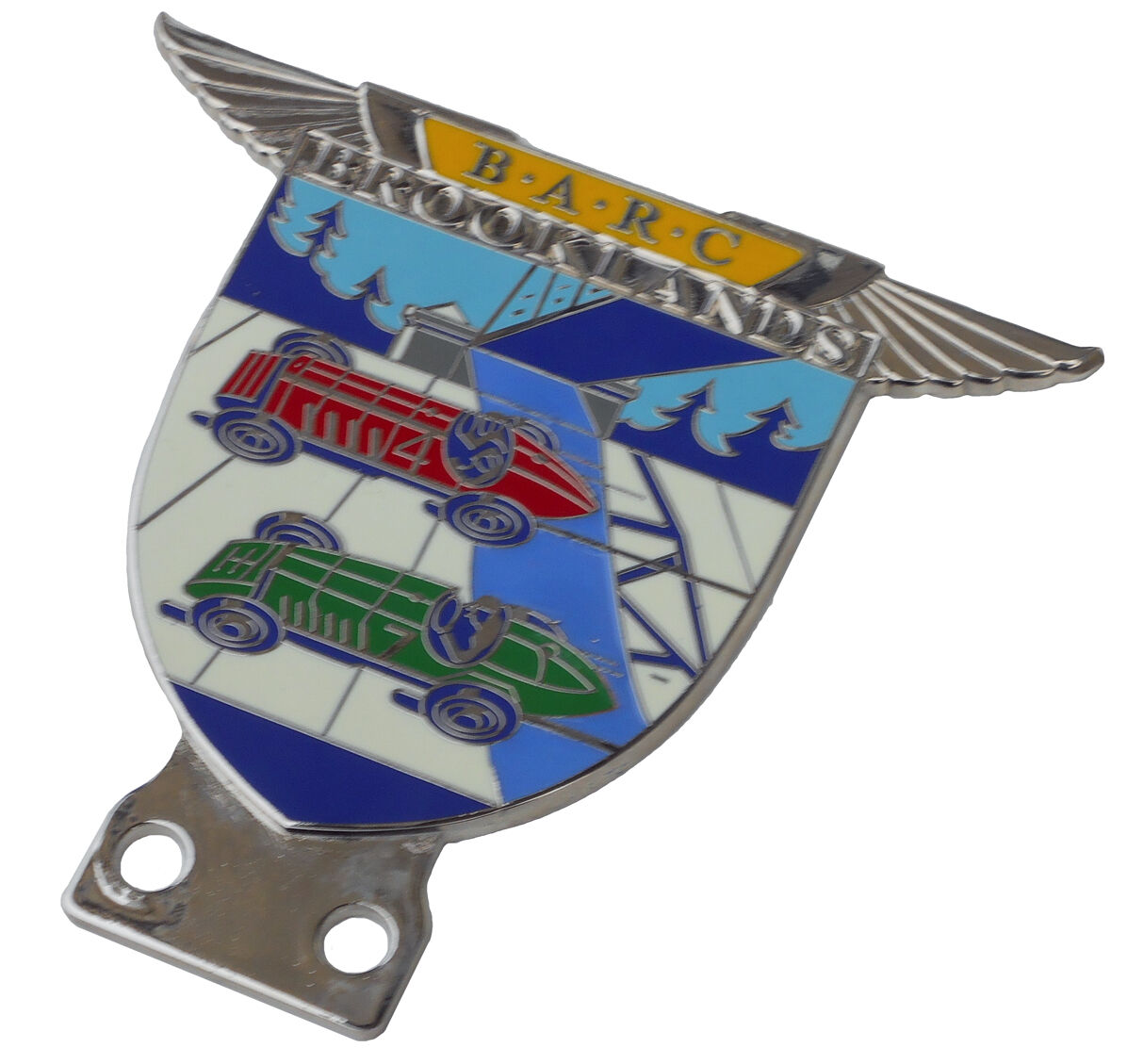 Brooklands banking pre-war style car grille badge