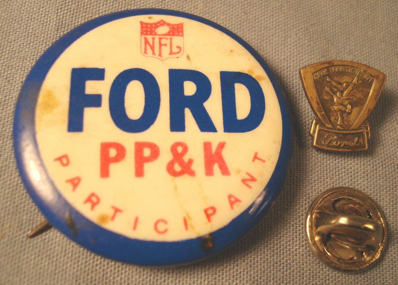 2 Vintage FORD / NFL Punt Pass Kick Participant Lapel Pins
