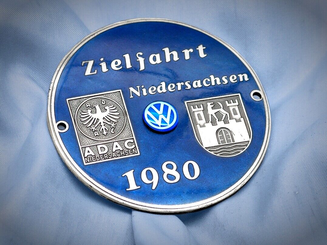 German ADAC badge 1980 Plakette Rally Niedersachsen Hannover Wolfsburg VW #488