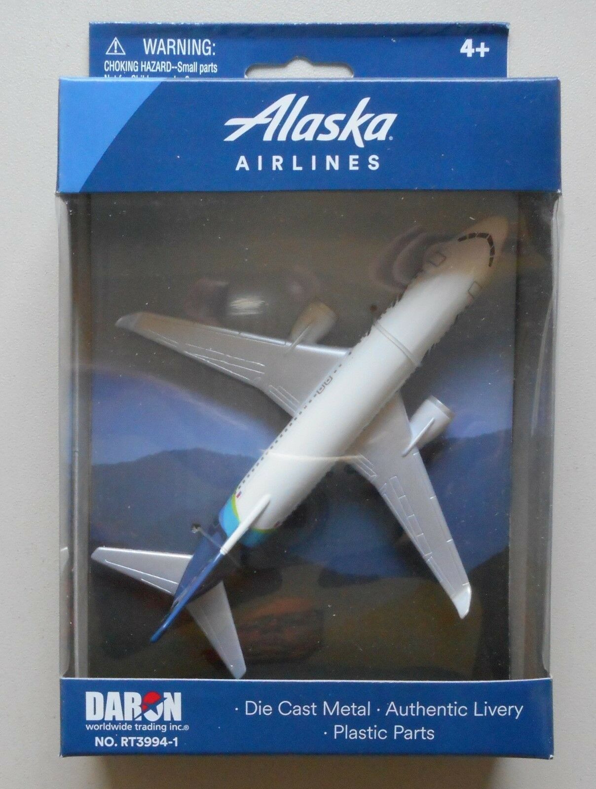 Alaska Airlines Boeing 737 Miniature Airplane 5" Wingspan Daron Toys Diecast Nib