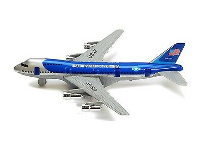 New 8" Diecast Toy Passenger Airplane Jet 747 Look Alike Plane Blue Pull Back